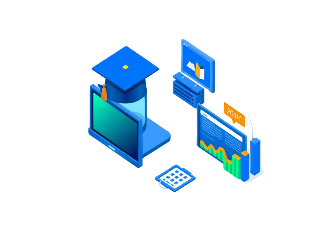 Illustration of a learning academy dashboard